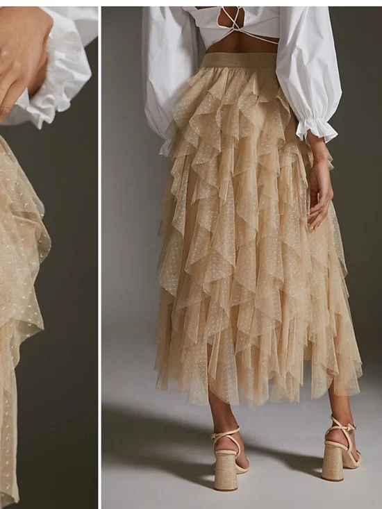 The Chéri Ruffled Tulle
Midi Skirt by Anthropologie - Picture 5 of 7